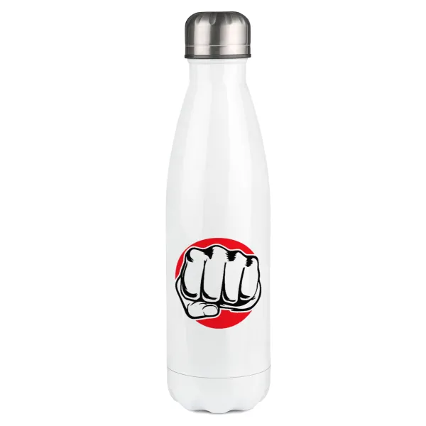 Γροθιά (punch) — Μεταλλικό παγούρι θερμός Λευκό (Stainless steel), διπλού τοιχώματος, 500ml