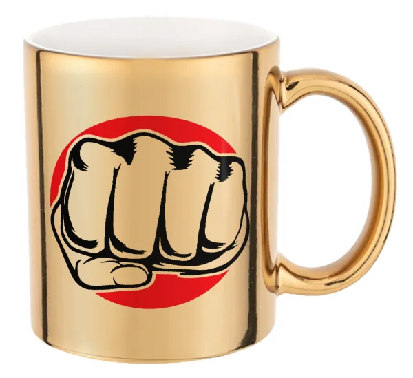 Punch — Mug ceramic, gold mirror, 330ml