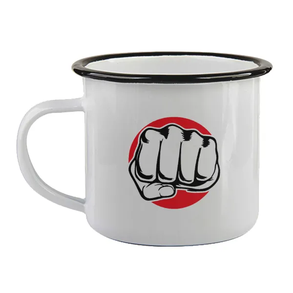 Punch — Enamel mug with black rim, 360ml