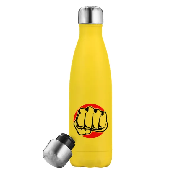 Punch — Yellow Stainless Steel Metallic Thermos, double-walled, 500ml