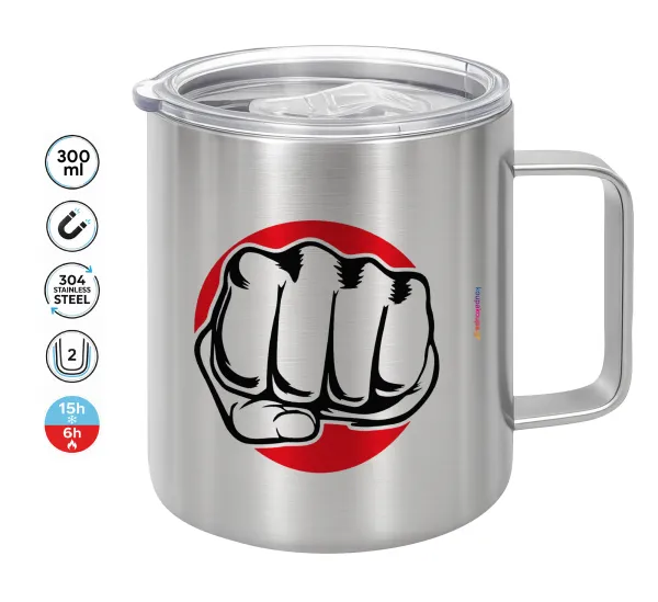 Punch — Double-walled stainless steel mug 300ml with temperature-retaining lid