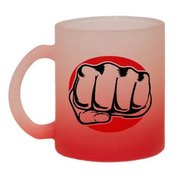 Punch, Κούπα γυάλινη δίχρωμη με βάση το κόκκινο ματ, 330ml