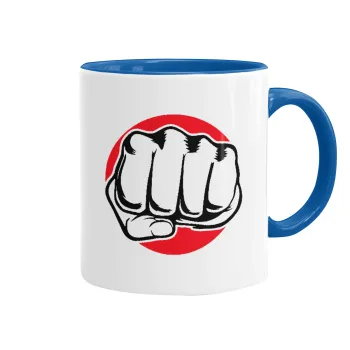 Γροθιά (punch), Κούπα χρωματιστή μπλε, κεραμική, 330ml