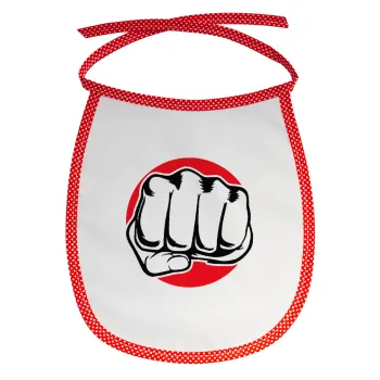 Γροθιά (punch), Σαλιάρα μωρού αλέκιαστη με κορδόνι Κόκκινη