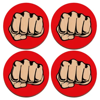 Punch, ΣΕΤ x4 Σουβέρ ξύλινα στρογγυλά plywood (9cm)