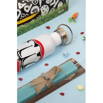 Γροθιά (punch), Πασχαλινή Λαμπάδα με παγούρι μεταλλικό (620ml, stainless steel) & κερί αρωματικό πλακέ (30cm) (ΤΙΡΚΟΥΑΖ)