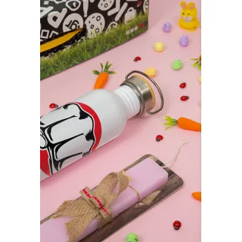 Γροθιά (punch), Πασχαλινή Λαμπάδα με παγούρι μεταλλικό (620ml, stainless steel) & κερί αρωματικό πλακέ (30cm) (ΡΟΖ)