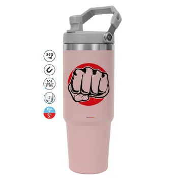 Punch, Pink color, 890ml (30oz) stainless Steel Tumbler with Handle