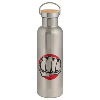 Punch, Stainless steel Silver with wooden lid (bamboo), double wall, 750ml