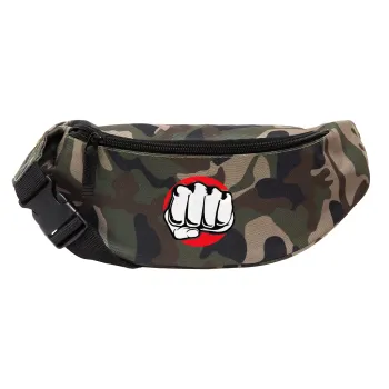 Punch, Unisex waist bag (banana) in Jungle camouflage color with 2 pockets