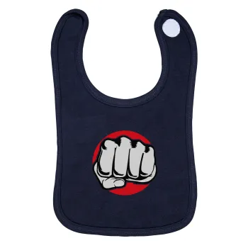 Γροθιά (punch), Σαλιάρα με Σκρατς 100% Organic Cotton Μπλε (0-18 months)