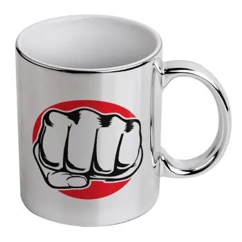 Γροθιά (punch), Κούπα κεραμική, ασημένια καθρέπτης, 330ml