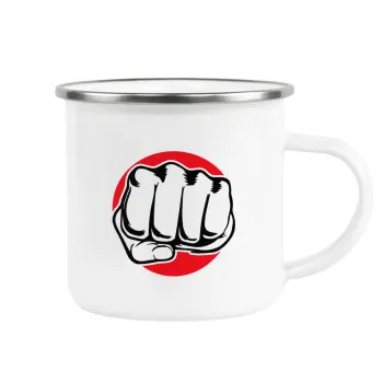 Punch, Metallic enamel cup white 360ml