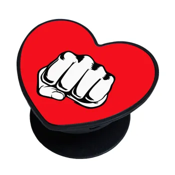 Γροθιά (punch), Phone Holders Stand  καρδιά Μαύρο Βάση Στήριξης Κινητού στο Χέρι