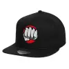 Children's Flat Snapback Hat, Black (100% COTTON, CHILD, UNISEX, ONE SIZE)