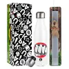 Easter candle, metallic white thermos bottle (500ml) & aromatic flat candle (30cm) (GRAY)