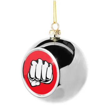 Punch, Silver 8cm Christmas tree ball ornament