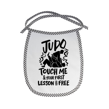 Judo Touch Me And Your First Lesson Is Free, Σαλιάρα μωρού αλέκιαστη με κορδόνι Μαύρη