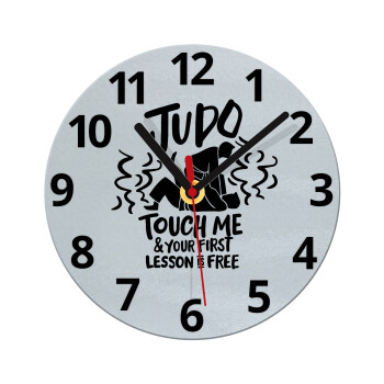 Judo Touch Me And Your First Lesson Is Free, Ρολόι τοίχου γυάλινο (20cm)