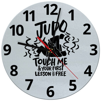 Judo Touch Me And Your First Lesson Is Free, Ρολόι τοίχου γυάλινο (30cm)