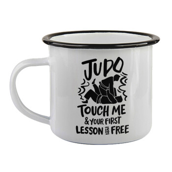 Judo Touch Me And Your First Lesson Is Free, Κούπα εμαγιέ με μαύρο χείλος 360ml
