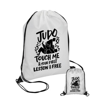 Judo Touch Me And Your First Lesson Is Free, Τσάντα πουγκί με μαύρα κορδόνια (1 τεμάχιο)