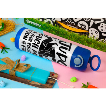 Judo Touch Me And Your First Lesson Is Free, Πασχαλινή Λαμπάδα με Παιδικό παγούρι θερμό, ανοξείδωτο, με καλαμάκι ασφαλείας, ΜΠΛΕ (500ml)