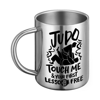 Judo Touch Me And Your First Lesson Is Free, Ανοξείδωτη Μεταλλική Κούπα 450ml - Διπλού Τοιχώματος