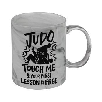 Judo Touch Me And Your First Lesson Is Free, Mug ceramic marble style, 330ml