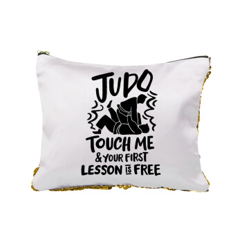 Judo Touch Me And Your First Lesson Is Free, Τσαντάκι νεσεσέρ με πούλιες (Sequin) Χρυσό