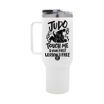 Judo Touch Me And Your First Lesson Is Free, Mega Tumbler με καπάκι, διπλού τοιχώματος (θερμό) 1,2L