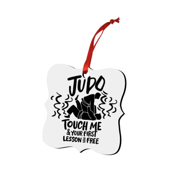 Judo Touch Me And Your First Lesson Is Free, Στολίδι Χριστουγεννιάτικο στολίδι polygon ξύλινο 7.5cm