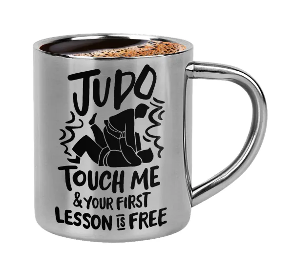 Judo Touch Me And Your First Lesson Is Free — Double-wall metal cup for espresso (220ml)