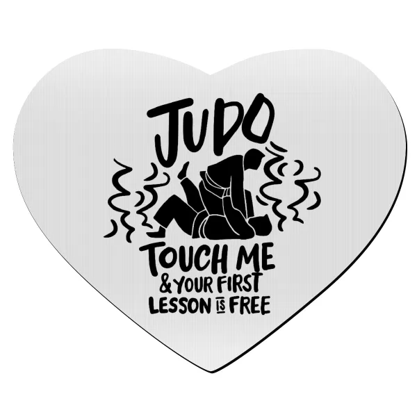 Judo Touch Me And Your First Lesson Is Free — Mousepad καρδιά 23x20cm