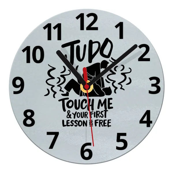Judo Touch Me And Your First Lesson Is Free — Ρολόι τοίχου γυάλινο 20cm