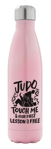 Judo Touch Me And Your First Lesson Is Free — Metal mug thermos Pink Iridiscent (Stainless steel), double wall, 500ml