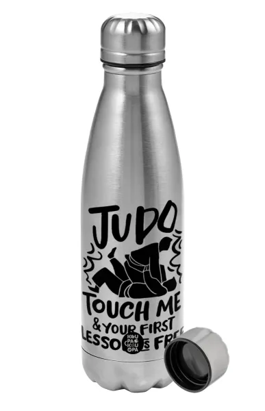 Judo Touch Me And Your First Lesson Is Free — Μεταλλικό παγούρι νερού, ανοξείδωτο ατσάλι, 750ml