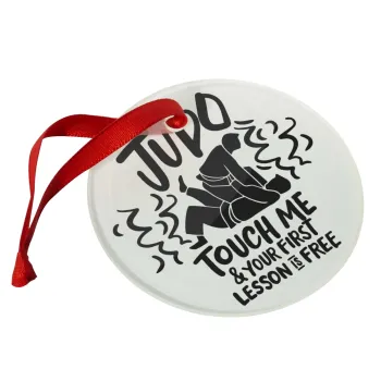 Judo Touch Me And Your First Lesson Is Free, Christmas ornament glass 9cm