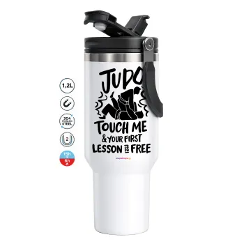 Judo Touch Me And Your First Lesson Is Free, Mega Tumbler με καπάκι, διπλού τοιχώματος (θερμό) 1,2L