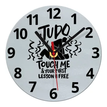 Judo Touch Me And Your First Lesson Is Free, Ρολόι τοίχου γυάλινο (20cm)