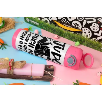 Judo Touch Me And Your First Lesson Is Free, Easter candle, Childrens hot water bottle, stainless steel, with safety straw, PINK (500ml)