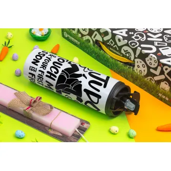 Judo Touch Me And Your First Lesson Is Free, Easter candle,Travel Tumbler 2 Lids, with metal straw & cleaning brush & aromatic flat candle (30cm) (PINK)