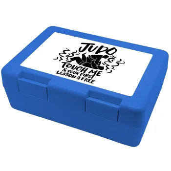 Judo Touch Me And Your First Lesson Is Free, Children's cookie container BLUE 185x128x65mm (BPA free plastic)