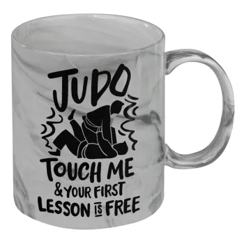 Judo Touch Me And Your First Lesson Is Free, Mug ceramic marble style, 330ml