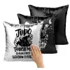 Μαξιλάρι καναπέ Μαγικό Μαύρο με πούλιες 40x40cm περιέχεται το γέμισμα