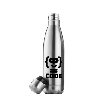 Code Heroes symbol, Μεταλλικό παγούρι θερμός Inox (Stainless steel), διπλού τοιχώματος, 500ml