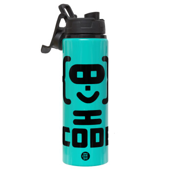 Code Heroes symbol, Μεταλλικό παγούρι νερού με καπάκι ασφαλείας, αλουμινίου 850ml