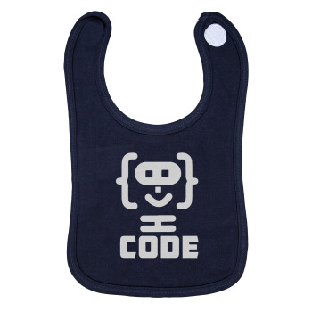 Code Heroes symbol, Σαλιάρα με Σκρατς 100% Organic Cotton Μπλε (0-18 months)