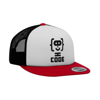 Code Heroes symbol, Καπέλο Ενηλίκων Foam Flat Snapback με Δίχτυ, (POLYESTER, ΕΝΗΛΙΚΩΝ, UNISEX, ONE SIZE)