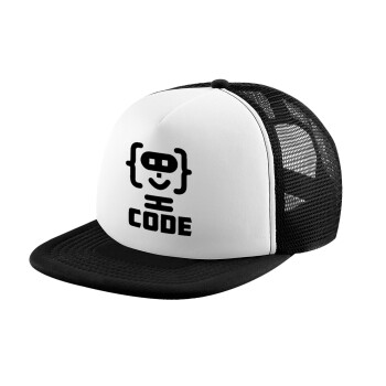 Code Heroes symbol, Καπέλο Ενηλίκων Soft Trucker με Δίχτυ Black/White (POLYESTER, ΕΝΗΛΙΚΩΝ, UNISEX, ONE SIZE)